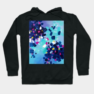 Modern Teal and Blue Abstract Painting Hoodie